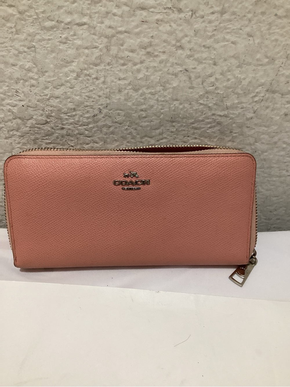 Coach Pink Zip Around Wallet